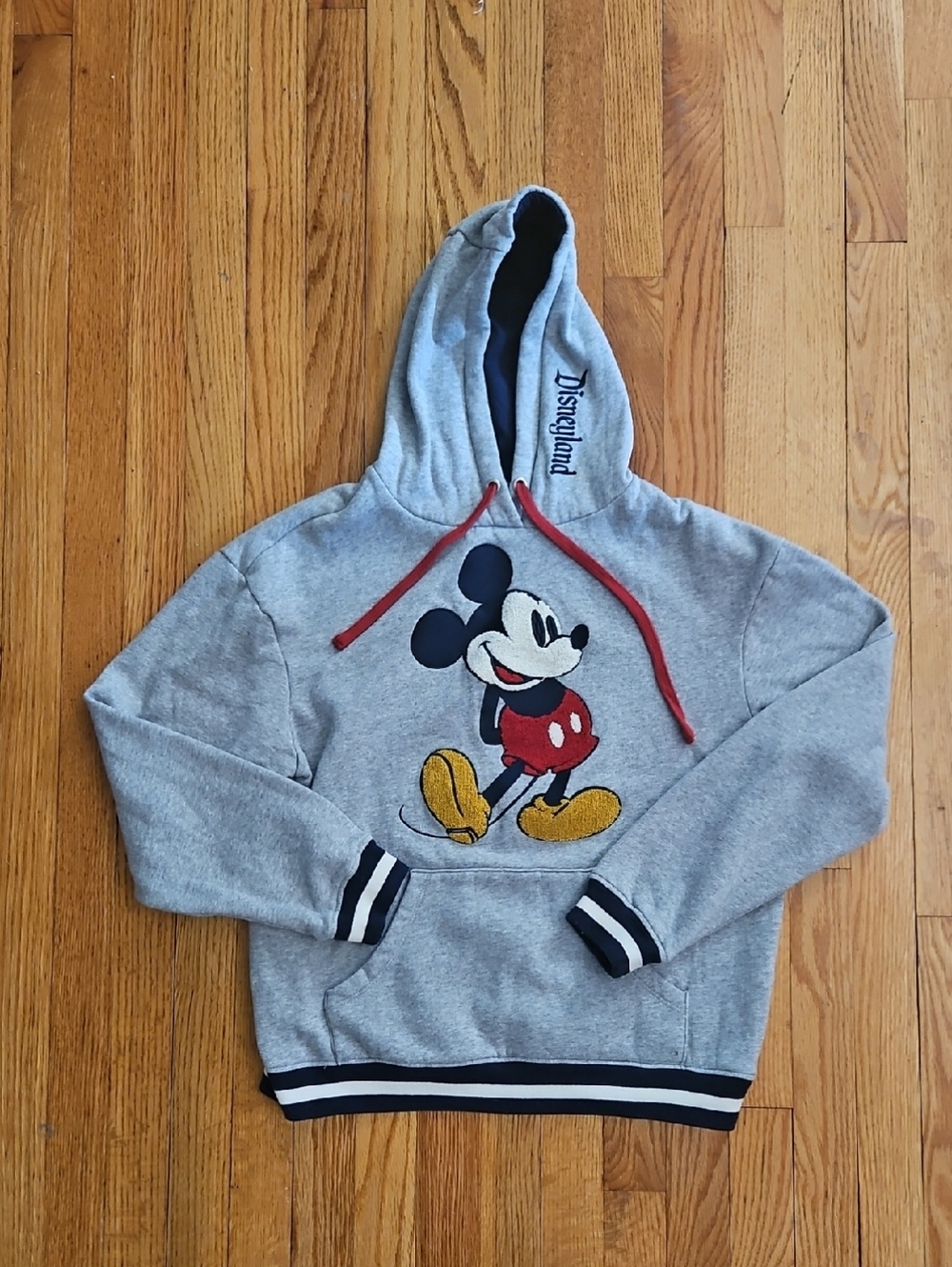 Disney Gray and Red Original Mickey Pullover Hoodie